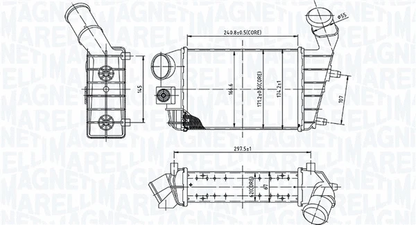 Kompresoriaus tarpinio suslėgto oro aušintuvas MAGNETI MARELLI 351319204460