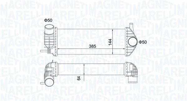 Kompresoriaus tarpinio suslėgto oro aušintuvas MAGNETI MARELLI 351319204480
