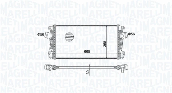 Kompresoriaus tarpinio suslėgto oro aušintuvas MAGNETI MARELLI 351319204570