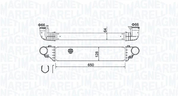 Kompresoriaus tarpinio suslėgto oro aušintuvas MAGNETI MARELLI 351319204640