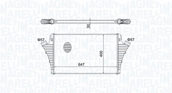 Kompresoriaus tarpinio suslėgto oro aušintuvas MAGNETI MARELLI 351319204650