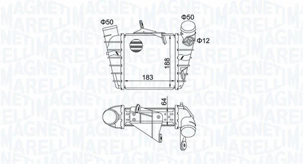 Kompresoriaus tarpinio suslėgto oro aušintuvas MAGNETI MARELLI 351319204750