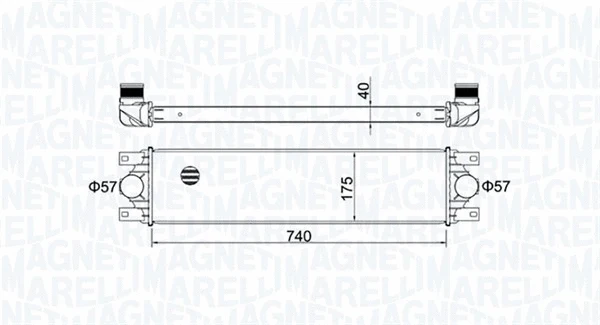 Kompresoriaus tarpinio suslėgto oro aušintuvas MAGNETI MARELLI 351319204790