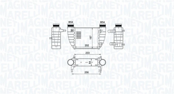 Kompresoriaus tarpinio suslėgto oro aušintuvas MAGNETI MARELLI 351319204850