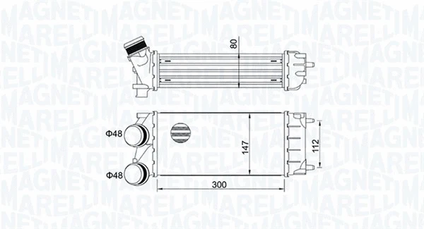 Kompresoriaus tarpinio suslėgto oro aušintuvas MAGNETI MARELLI 351319204920