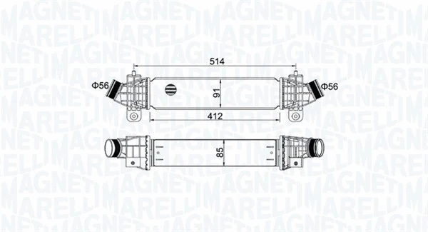 Kompresoriaus tarpinio suslėgto oro aušintuvas MAGNETI MARELLI 351319204970