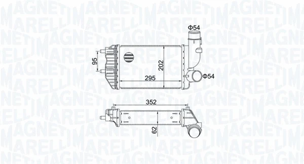 Kompresoriaus tarpinio suslėgto oro aušintuvas MAGNETI MARELLI 351319205000