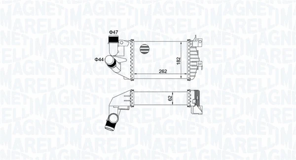 Kompresoriaus tarpinio suslėgto oro aušintuvas MAGNETI MARELLI 351319205080