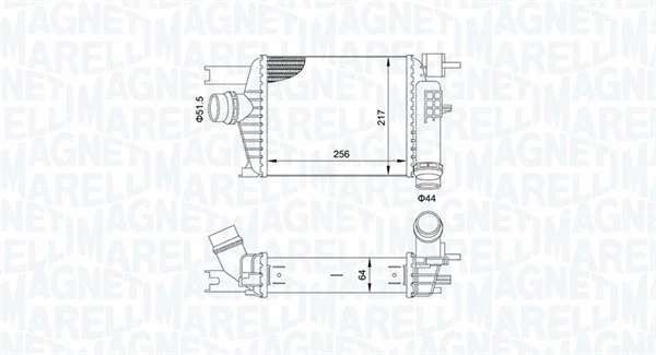 Kompresoriaus tarpinio suslėgto oro aušintuvas MAGNETI MARELLI 351319205160