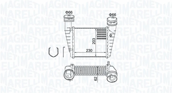 Kompresoriaus tarpinio suslėgto oro aušintuvas MAGNETI MARELLI 351319205210