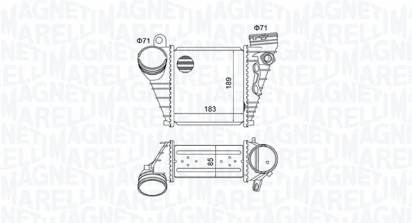 Kompresoriaus tarpinio suslėgto oro aušintuvas MAGNETI MARELLI 351319205230
