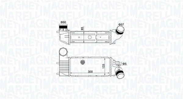 Kompresoriaus tarpinio suslėgto oro aušintuvas MAGNETI MARELLI 351319205250