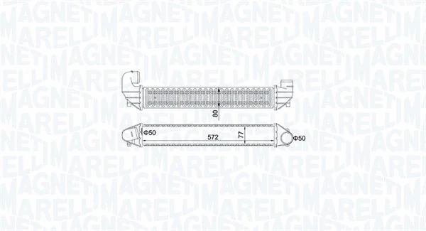 Kompresoriaus tarpinio suslėgto oro aušintuvas MAGNETI MARELLI 351319205270