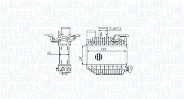 Kompresoriaus tarpinio suslėgto oro aušintuvas MAGNETI MARELLI 351319205310
