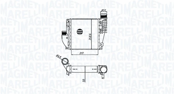 Kompresoriaus tarpinio suslėgto oro aušintuvas MAGNETI MARELLI 351319205330