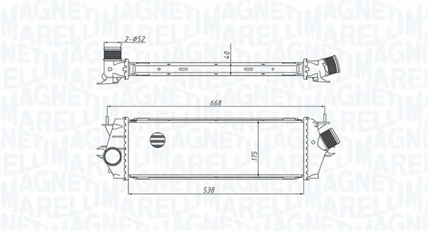 Kompresoriaus tarpinio suslėgto oro aušintuvas MAGNETI MARELLI 351319205340