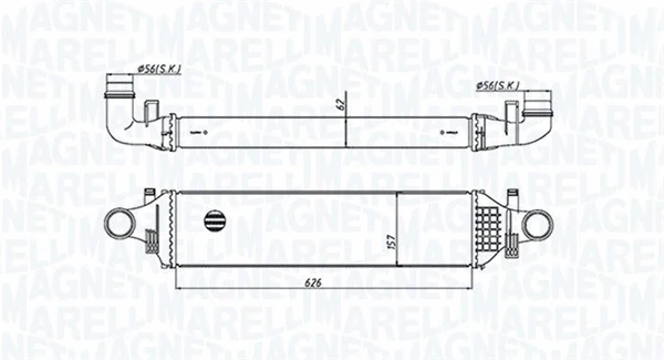 Kompresoriaus tarpinio suslėgto oro aušintuvas MAGNETI MARELLI 351319205420