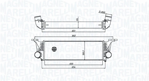 Kompresoriaus tarpinio suslėgto oro aušintuvas MAGNETI MARELLI 351319205500