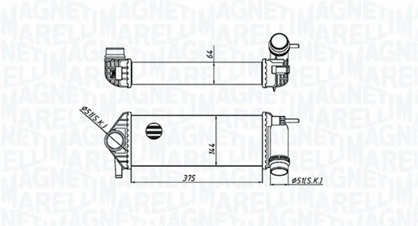 Kompresoriaus tarpinio suslėgto oro aušintuvas MAGNETI MARELLI 351319205510