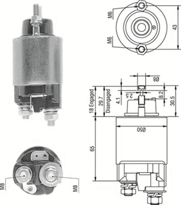 Starterio solenoidinis jungiklis MAGNETI MARELLI 940113050233