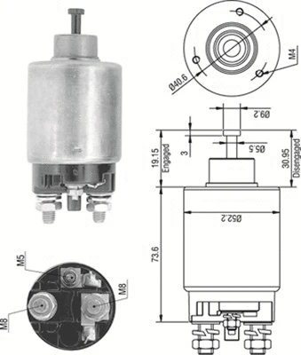 Starterio solenoidinis jungiklis MAGNETI MARELLI 940113050316