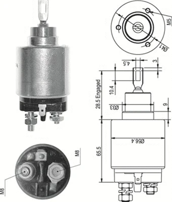 Starterio solenoidinis jungiklis MAGNETI MARELLI 940113050327