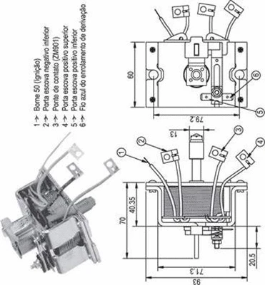 Starterio solenoidinis jungiklis MAGNETI MARELLI 940113050337