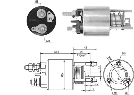 Starterio solenoidinis jungiklis MAGNETI MARELLI 940113050384