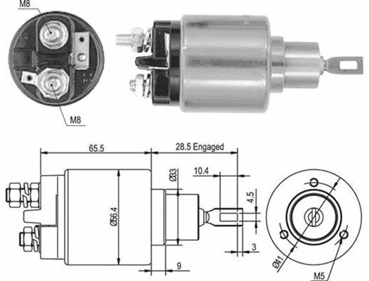 Starterio solenoidinis jungiklis MAGNETI MARELLI 940113050435