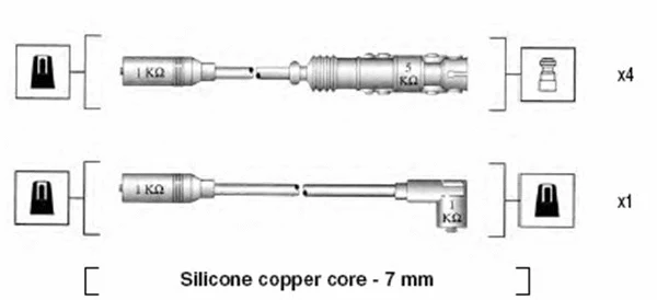 Uždegimo laidų komplektas MAGNETI MARELLI 941055050530